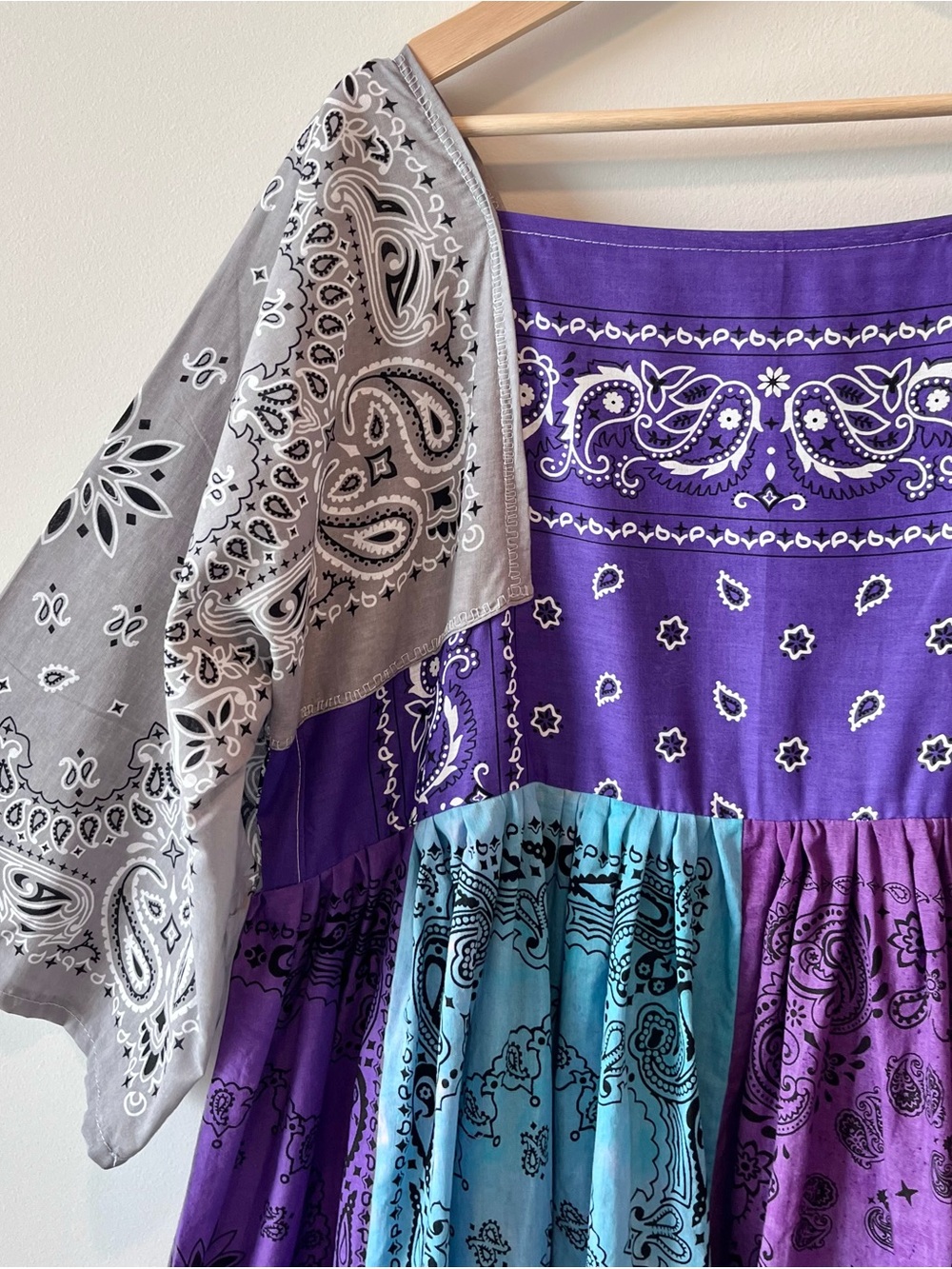 The Periwinkle Meadow | Handmade Voluminous Bandana Dress SKU 06263 - Picture 14 of 16